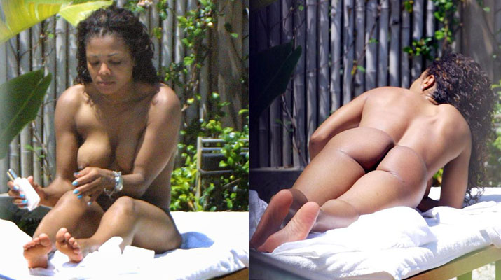 Janet Jackson Nude Sun Bathing.